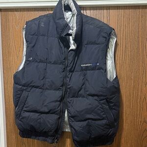 Vintage Cinch Men's Black/Silver reversible down Puffer Vest